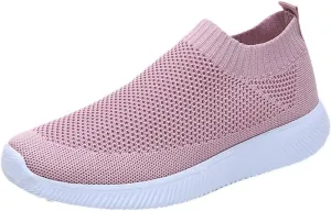 Womens Ladies Walking Running Shoes Slip On Lightweight Mens Running Shoes Mesh Women Casual Shoes Walking Sneakers Brown Tennis Shoe Casual Loafers