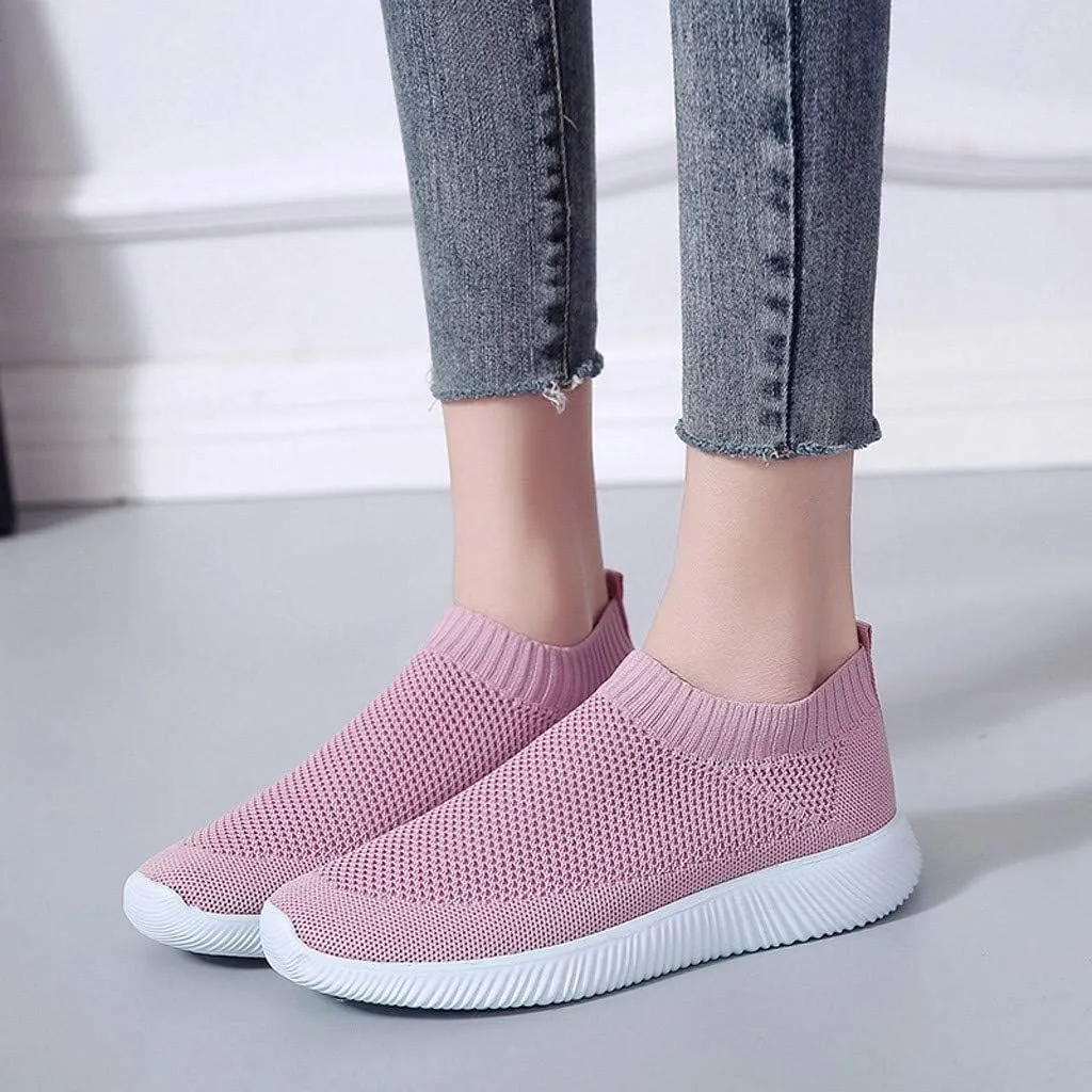 Womens Ladies Walking Running Shoes Slip On Lightweight Mens Running Shoes Mesh Women Casual Shoes Walking Sneakers Brown Tennis Shoe Casual Loafers