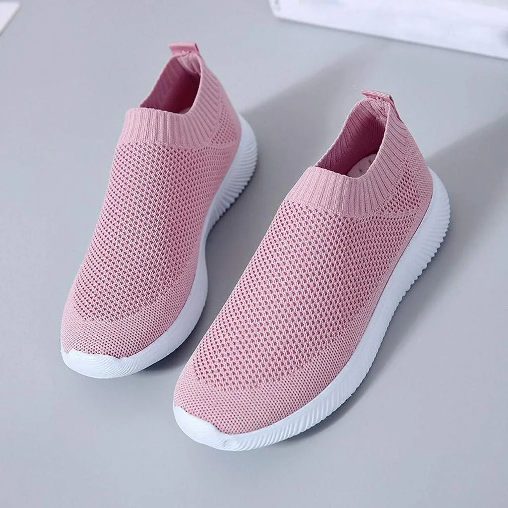 Womens Ladies Walking Running Shoes Slip On Lightweight Mens Running Shoes Mesh Women Casual Shoes Walking Sneakers Brown Tennis Shoe Casual Loafers