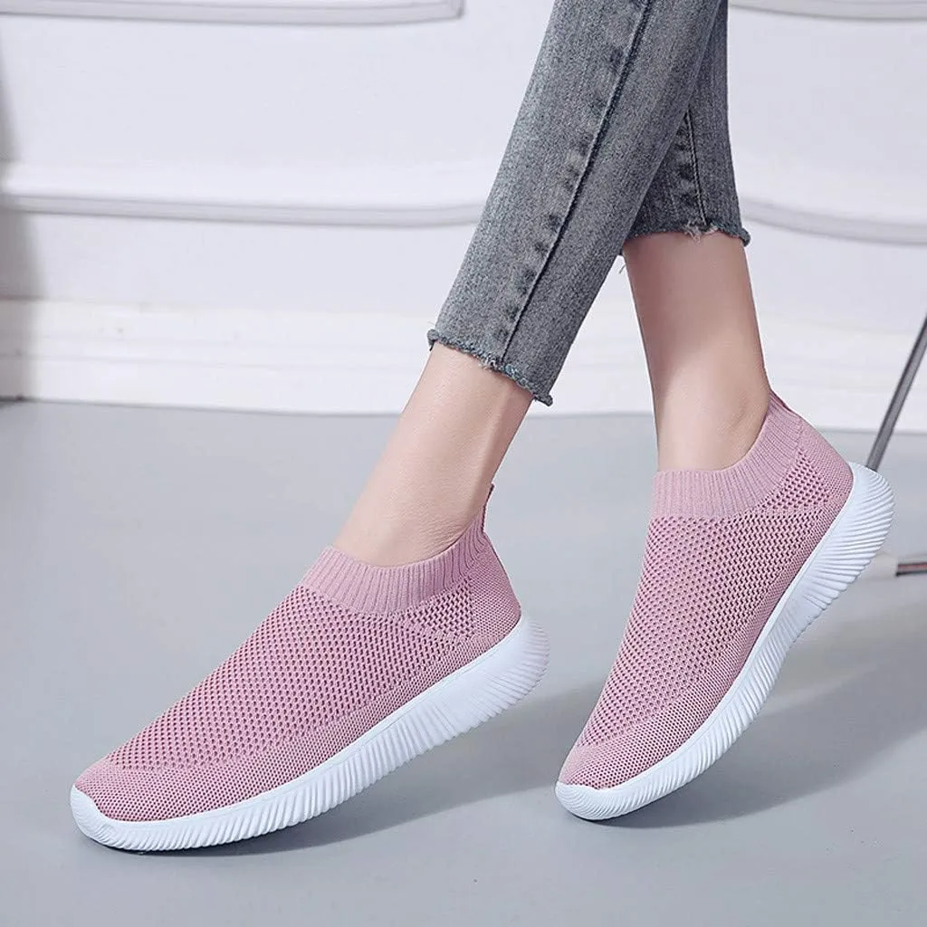 Womens Ladies Walking Running Shoes Slip On Lightweight Mens Running Shoes Mesh Women Casual Shoes Walking Sneakers Brown Tennis Shoe Casual Loafers