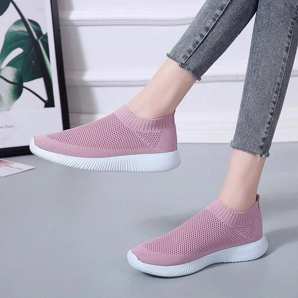 Womens Ladies Walking Running Shoes Slip On Lightweight Mens Running Shoes Mesh Women Casual Shoes Walking Sneakers Brown Tennis Shoe Casual Loafers