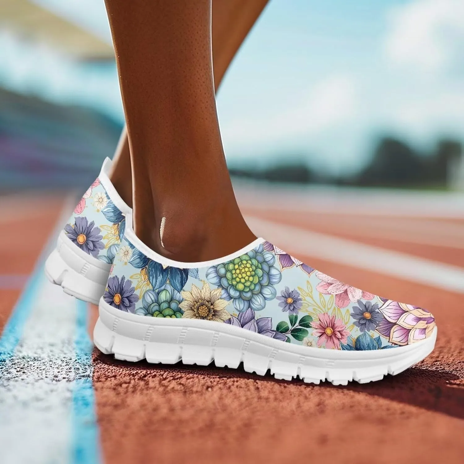 Women's Loafers Slip On Slip Shoe Casual Walking Shoes Non Slip Work Shoes Mesh Athletic Sneakers White Sole