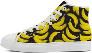 Women's Men's Banana Shoes High Top Canvas Sneakers Lace Up Casual Walking Shoes