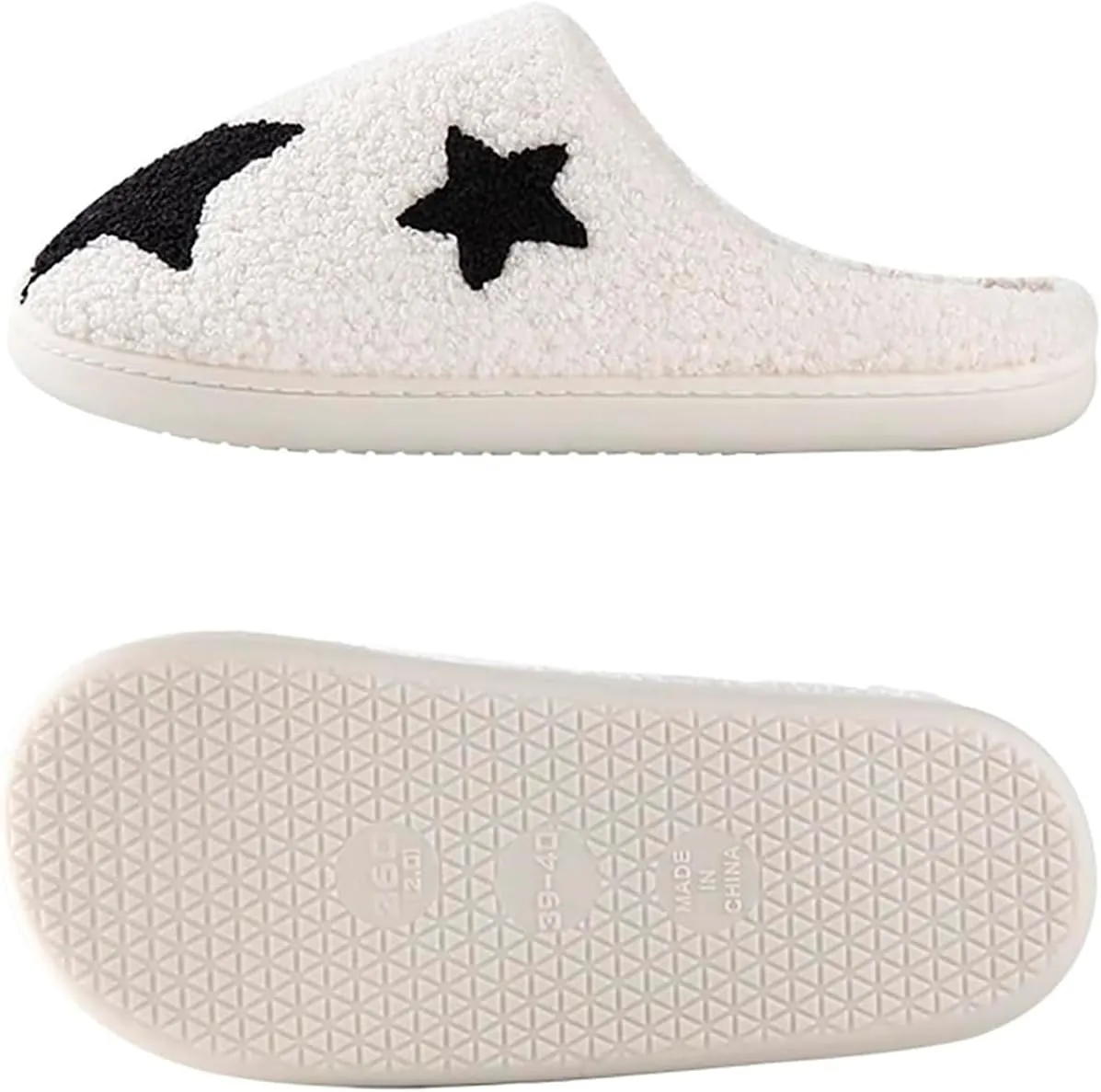 Women's Men's Bolt Happy Leopard Print Slippers Memory Foam Soft Plush Slippers Warm Non-Slip Home Shoes