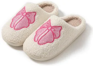 Women's Men's Bolt Happy Leopard Print Slippers Memory Foam Soft Plush Slippers Warm Non-Slip Home Shoes