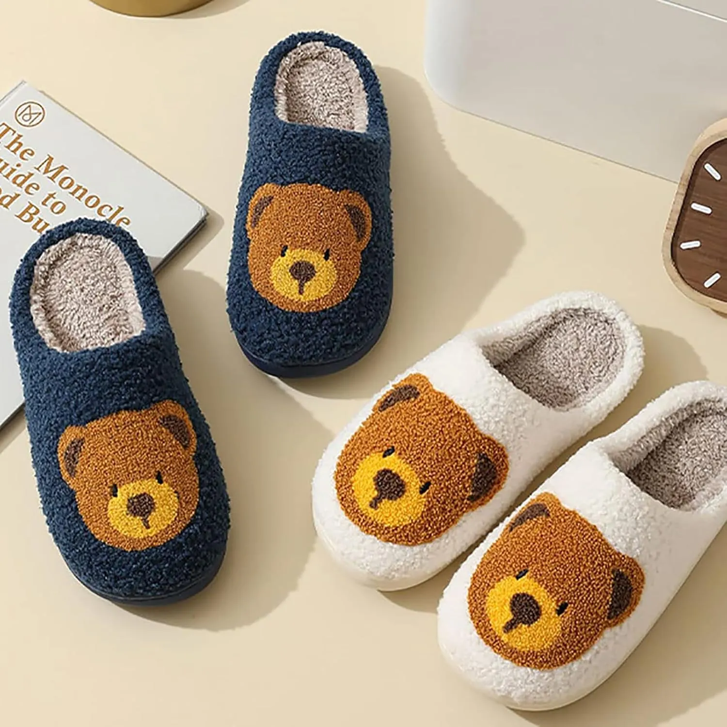 Women's Men's Cute Frog Slippers Fuzzy Memory Foam Kawaii Cartoon Animal Slippers Winter Warm Fluffy Shoes