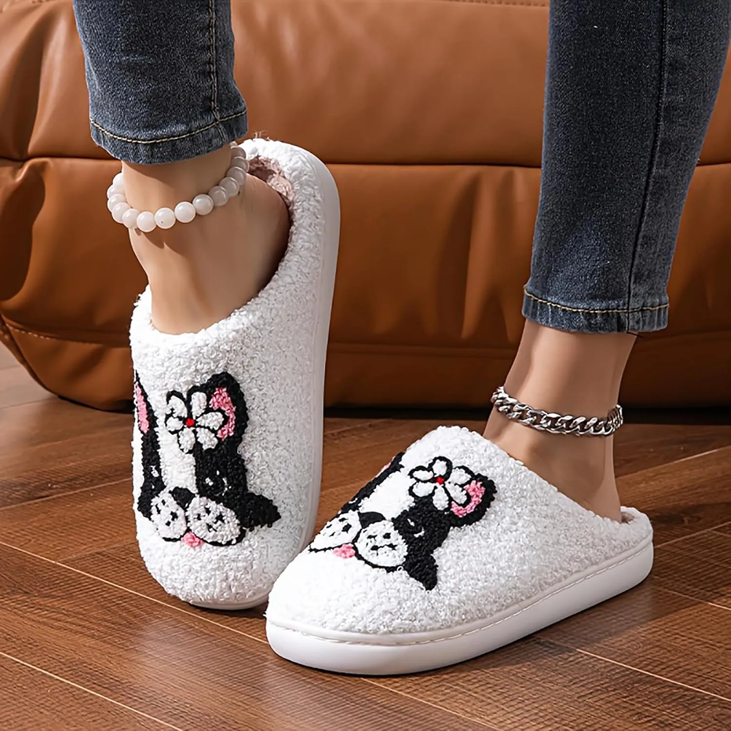 Women's Men's Cute Frog Slippers Fuzzy Memory Foam Kawaii Cartoon Animal Slippers Winter Warm Fluffy Shoes