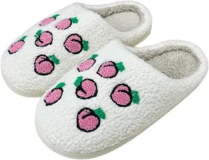Women's Men's Cute Fuzzy Heart Slippers Memory Foam Fluffy Couple Slippers Cozy House Indoor Outdoor Shoes