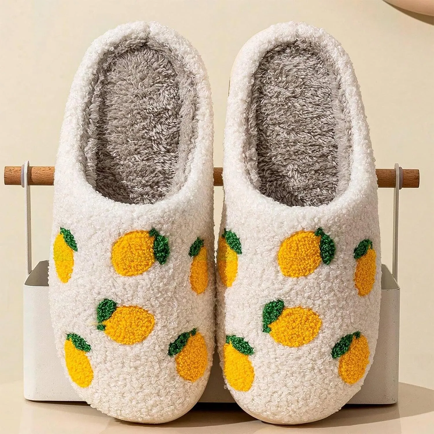 Women's Men's Cute Fuzzy Heart Slippers Memory Foam Fluffy Couple Slippers Cozy House Indoor Outdoor Shoes
