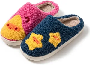 Womens Mens Fluffy Plush Slippers Soft thermal shoesRetro cartoon cute slippers at hom Indoor Outdoor Boys and girls slippers Memory Foam Retro Indoor Outdoor Home Couple Shoes