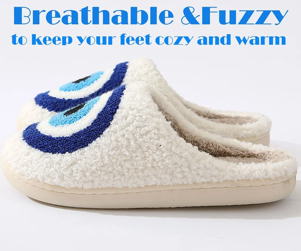 Womens Mens Slippers Retro Memory Foam Cute Cartoon Plush Fluffy Warm Fur Lined slippers Indoor House Home Winter Shoes
