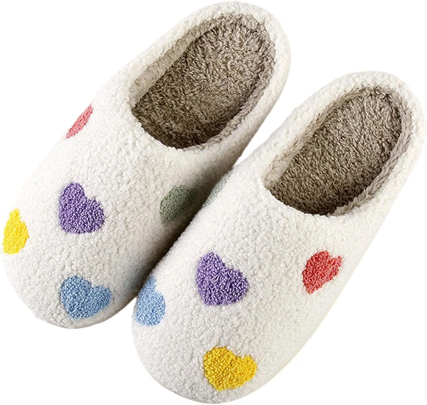 Womens Mens Slippers Retro Memory Foam Cute Cartoon Plush Fluffy Warm Fur Lined slippers Indoor House Home Winter Shoes