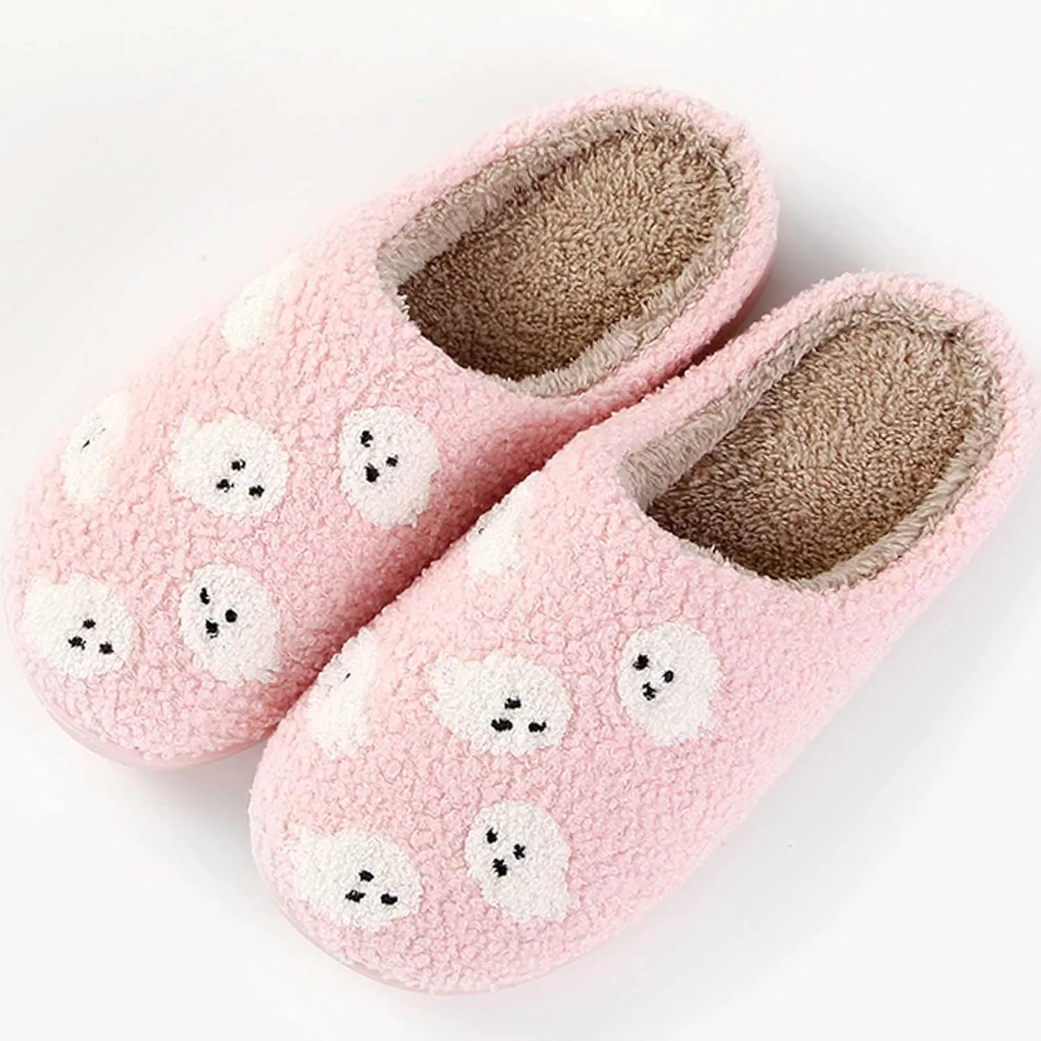 Womens Mens Slippers Retro Memory Foam Cute Cartoon Plush Fluffy Warm Fur Lined slippers Indoor House Home Winter Shoes