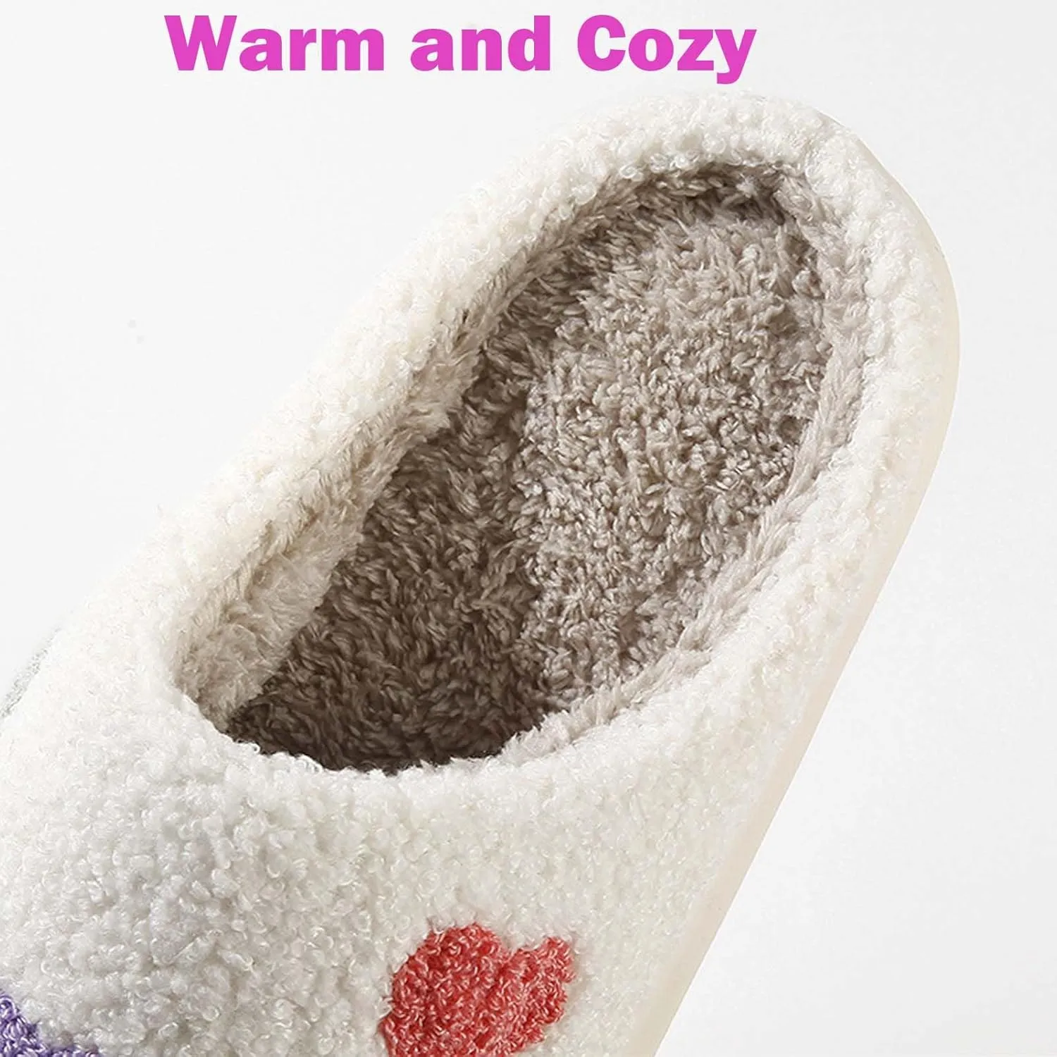 Womens Mens Slippers Retro Memory Foam Cute Cartoon Plush Fluffy Warm Fur Lined slippers Indoor House Home Winter Shoes