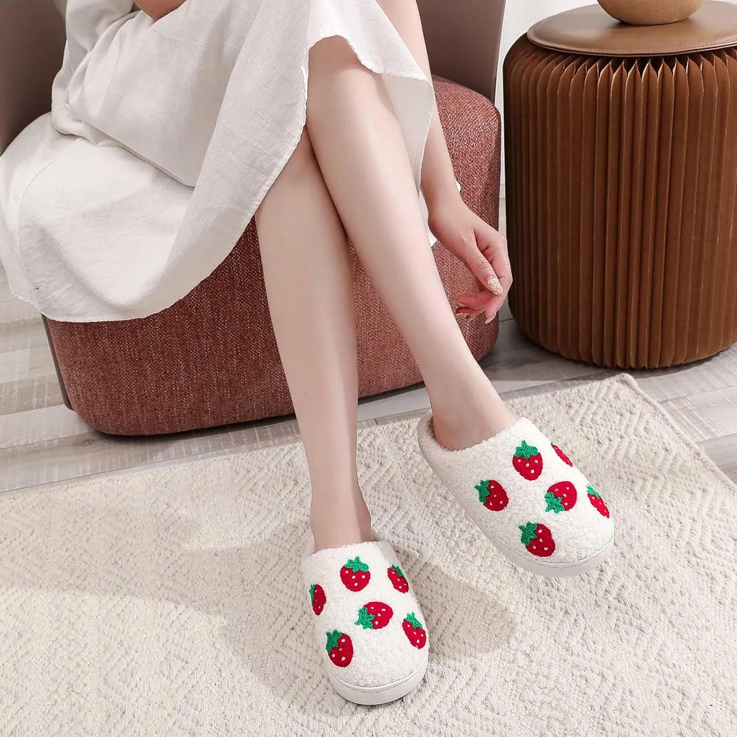 Womens Mens Slippers Retro Memory Foam Cute Cartoon Plush Fluffy Warm Fur Lined slippers Indoor House Home Winter Shoes