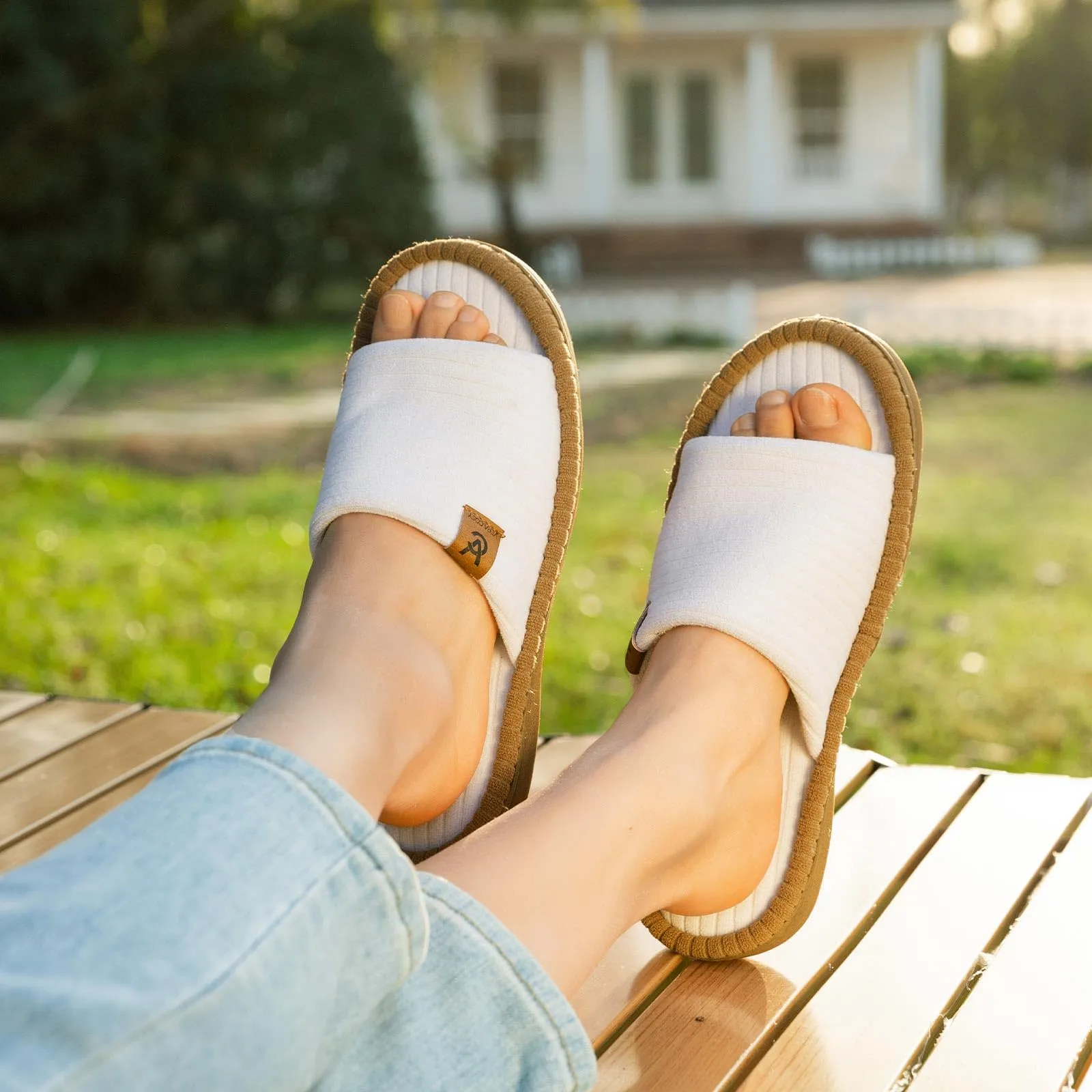 Women's Open-Toe Slippers with Memory Foam