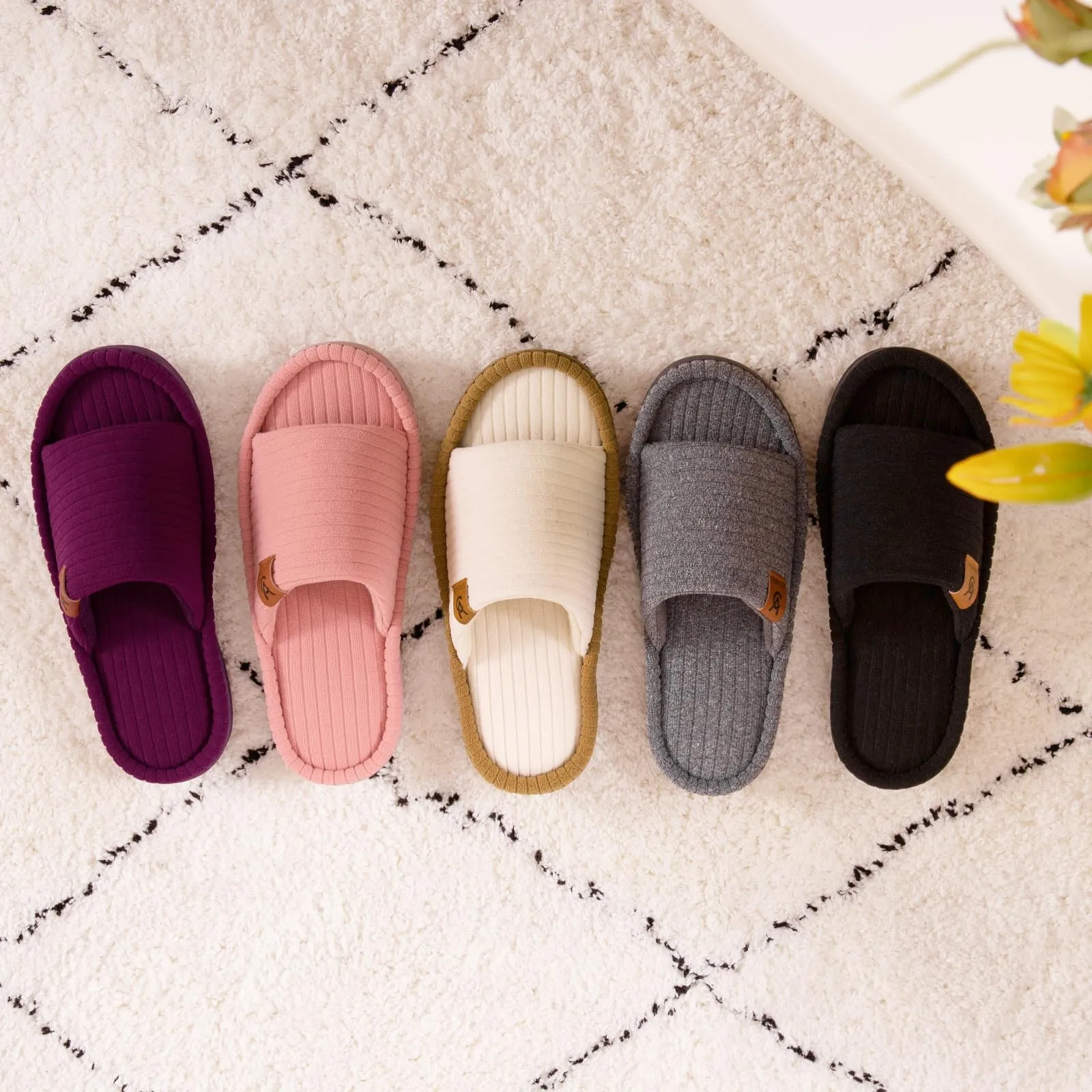 Women's Open-Toe Slippers with Memory Foam