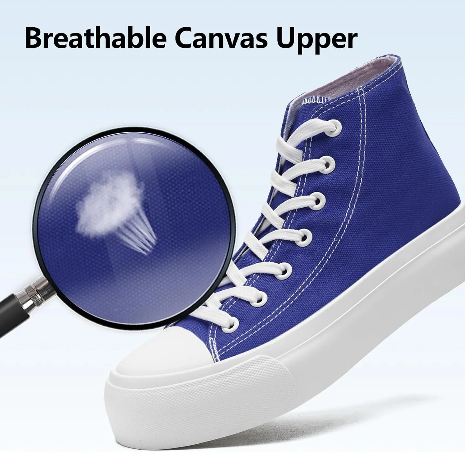 Womens Platform Canvas Sneakers Mens High Top Classic Canvas Shoes Unisex Casual Tennis Comfortable Fashion Sneakers Lace-Up
