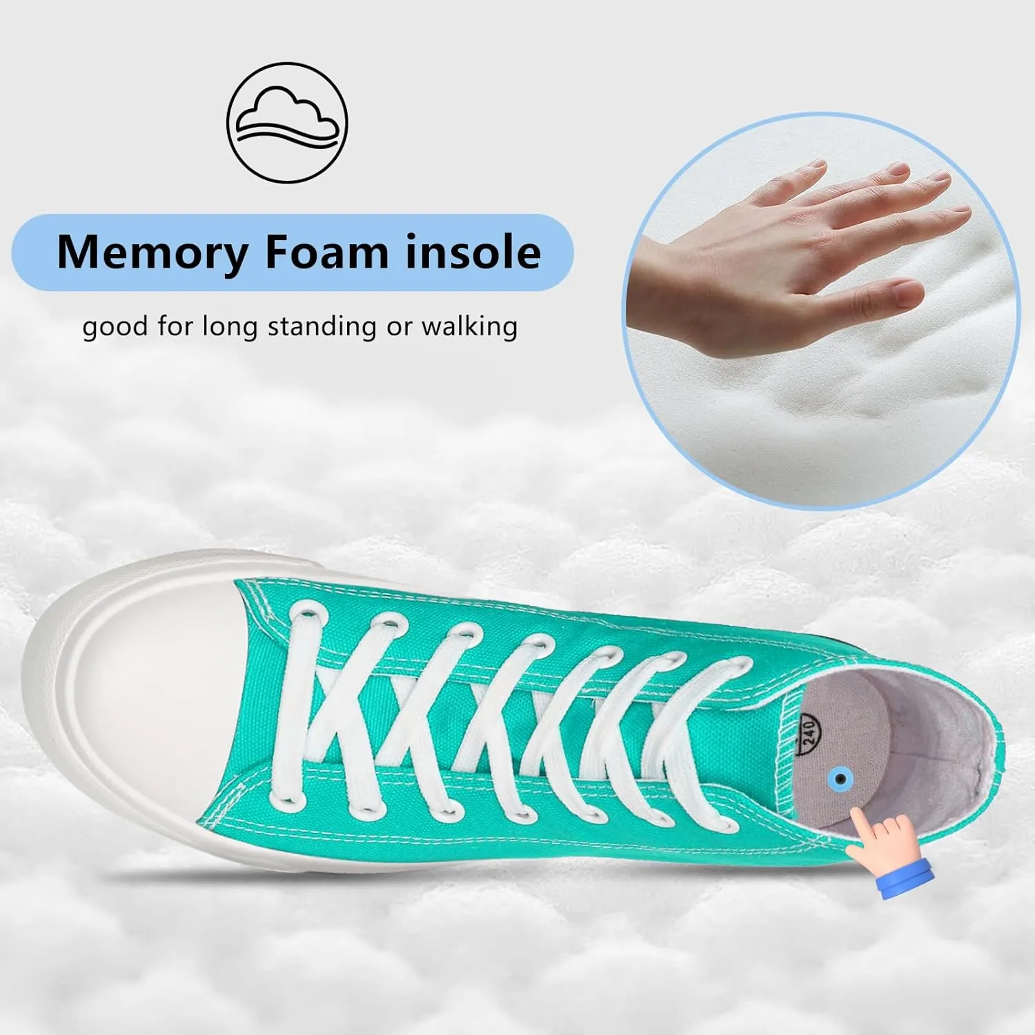 Womens Platform Canvas Sneakers Mens High Top Classic Canvas Shoes Unisex Casual Tennis Comfortable Fashion Sneakers Lace-Up