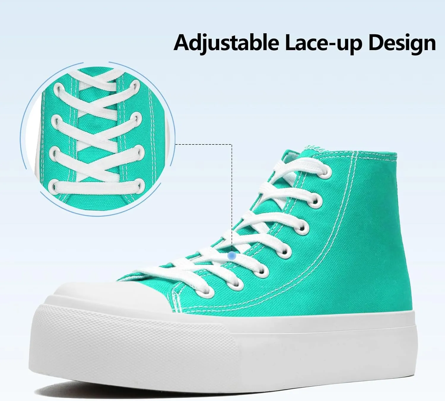 Womens Platform Canvas Sneakers Mens High Top Classic Canvas Shoes Unisex Casual Tennis Comfortable Fashion Sneakers Lace-Up