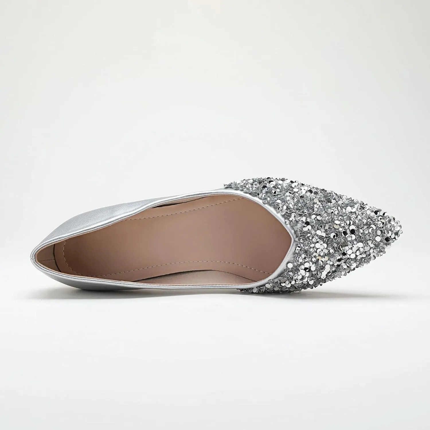 Women's Pumps, Closed Toe Chunky Heels for Women, Comfortable Work Pumps Shoes, Pointed Toe Rhinestones Dress Wedding Pumps for Women