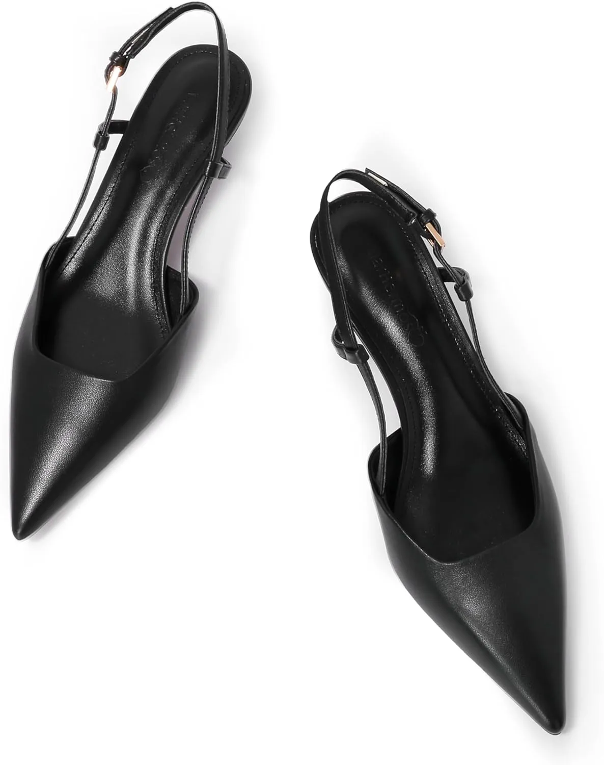 Women's Pumps Slingback Kitten Heels Closed Toe for Women Sexy Slip on Shoes Full Genuine Leather