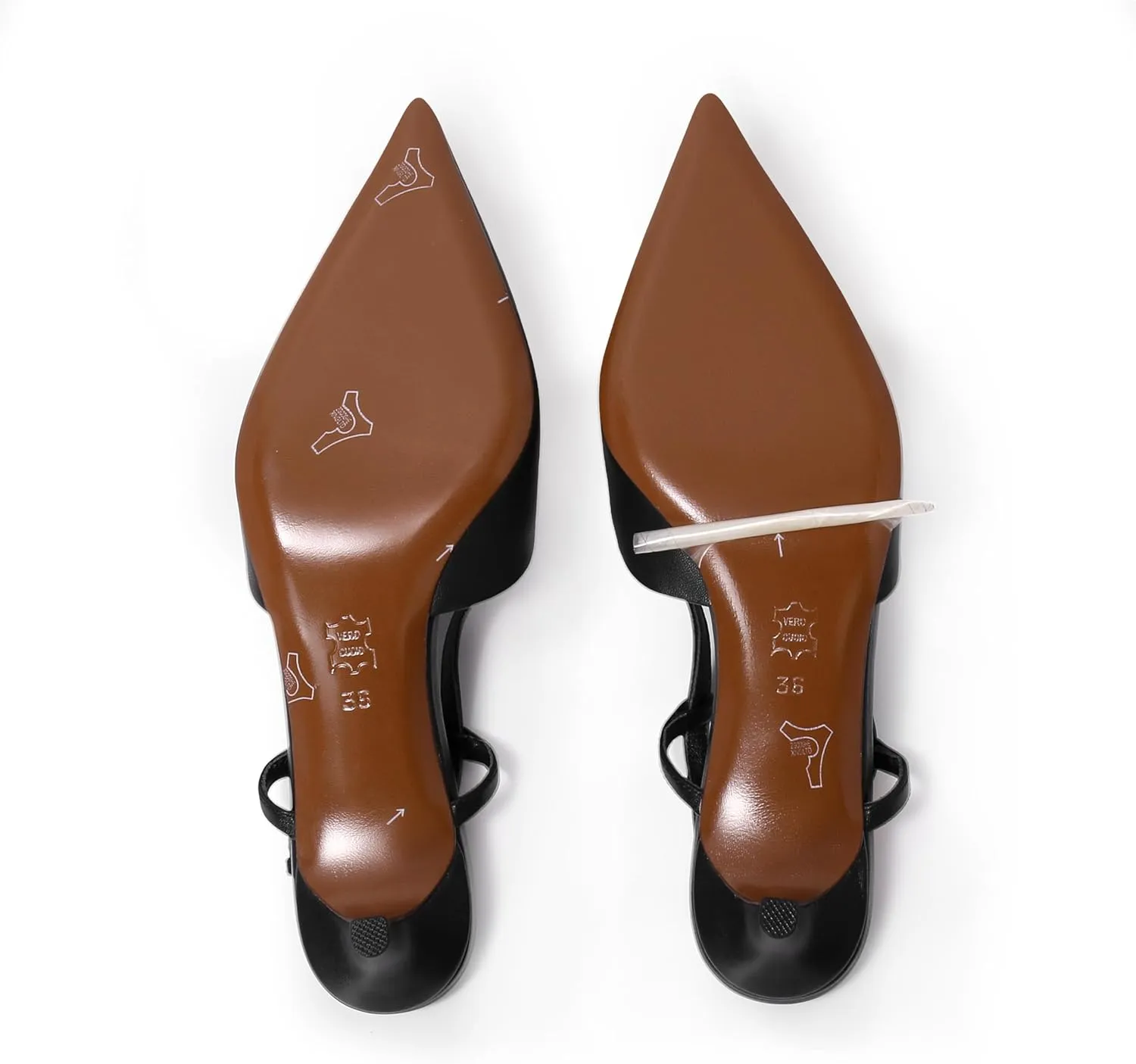 Women's Pumps Slingback Kitten Heels Closed Toe for Women Sexy Slip on Shoes Full Genuine Leather
