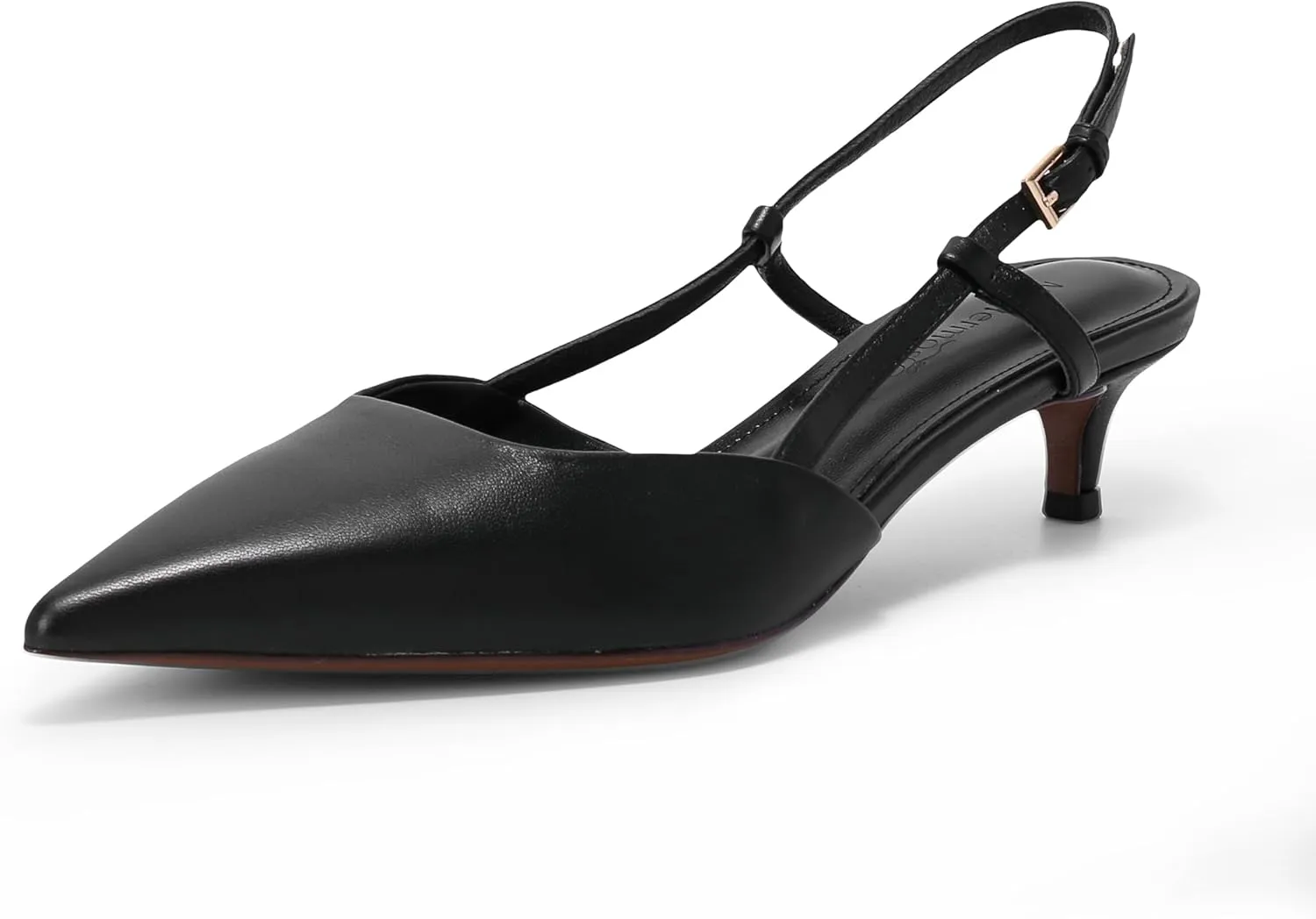 Women's Pumps Slingback Kitten Heels Closed Toe for Women Sexy Slip on Shoes Full Genuine Leather