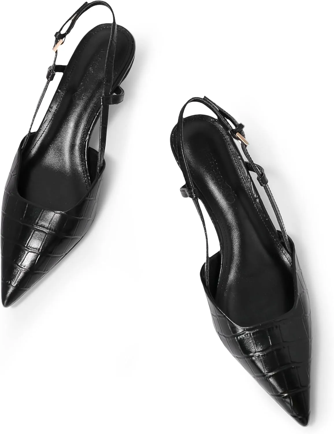 Women's Pumps Slingback Kitten Heels Closed Toe for Women Sexy Slip on Shoes Full Genuine Leather