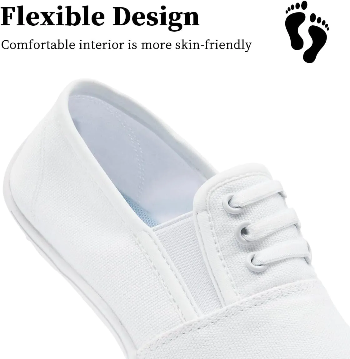 Women's Slip On Canvas Sneakers Low Top Casual Walking Shoes Classic Comfort Flat Barefoot Minimalist Shoes Zero Drop Wide Width Fashion Sneaker