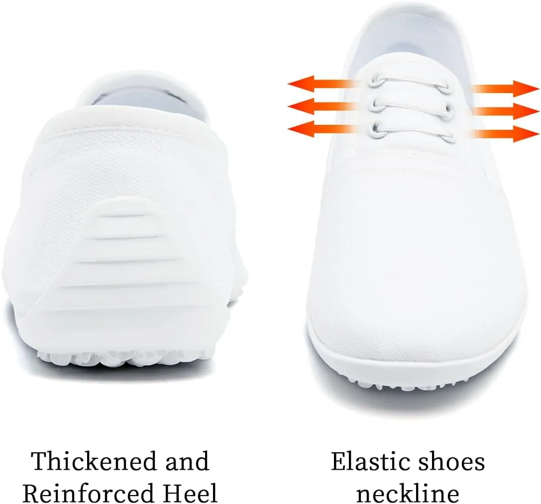 Women's Slip On Canvas Sneakers Low Top Casual Walking Shoes Classic Comfort Flat Barefoot Minimalist Shoes Zero Drop Wide Width Fashion Sneaker