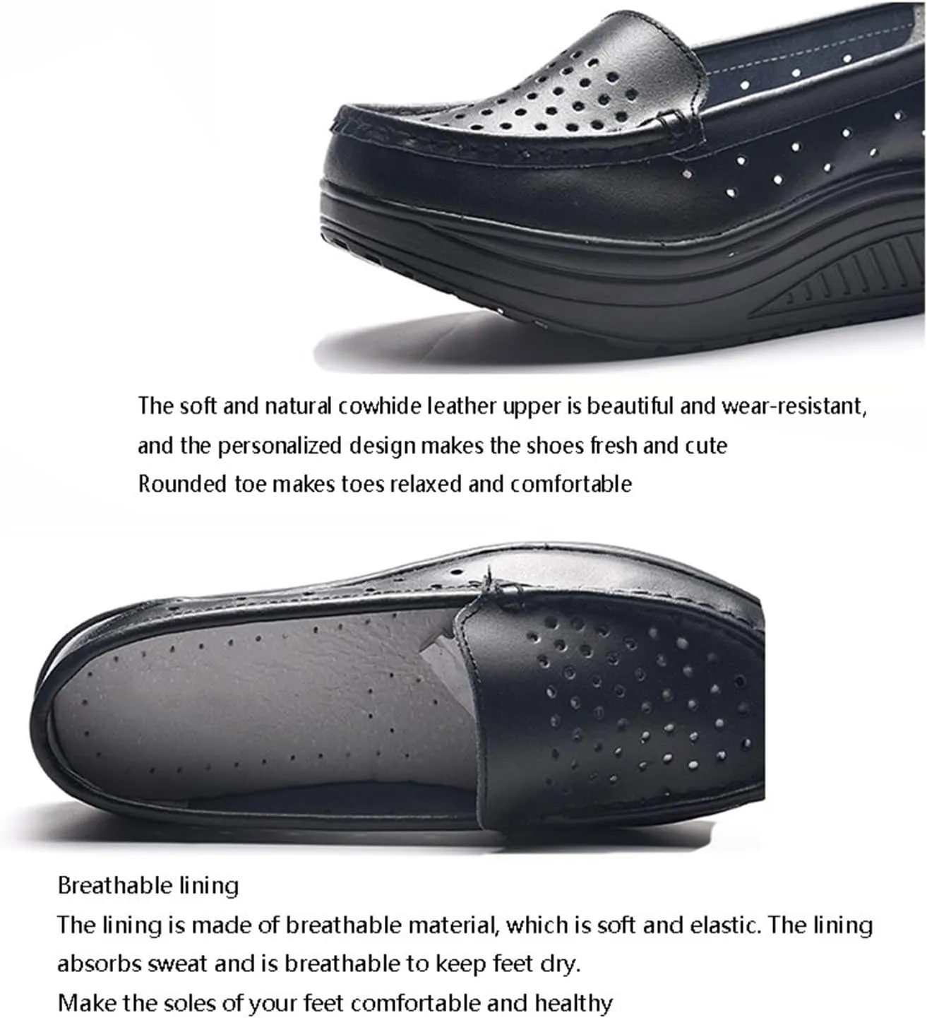 Womens Slip-On Orthopedic Nursing Shoes, Women's Summer Hollow Breathable Platform Non-Slip Nurse Shoes, Shoes for Standing All Day for Women Hospital Work