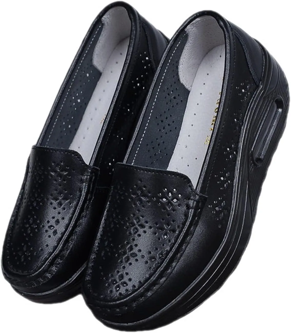 Womens Slip-On Orthopedic Nursing Shoes, Women's Summer Hollow Breathable Platform Non-Slip Nurse Shoes, Shoes for Standing All Day for Women Hospital Work