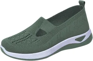 Women's Slip on Sneakers Shoes Woven Orthopedic Non Slip Work Shoes Women Arch Support Business Casual Shoes Dress Sneakers Waterproof Tennis Shoe Loafers Shoe