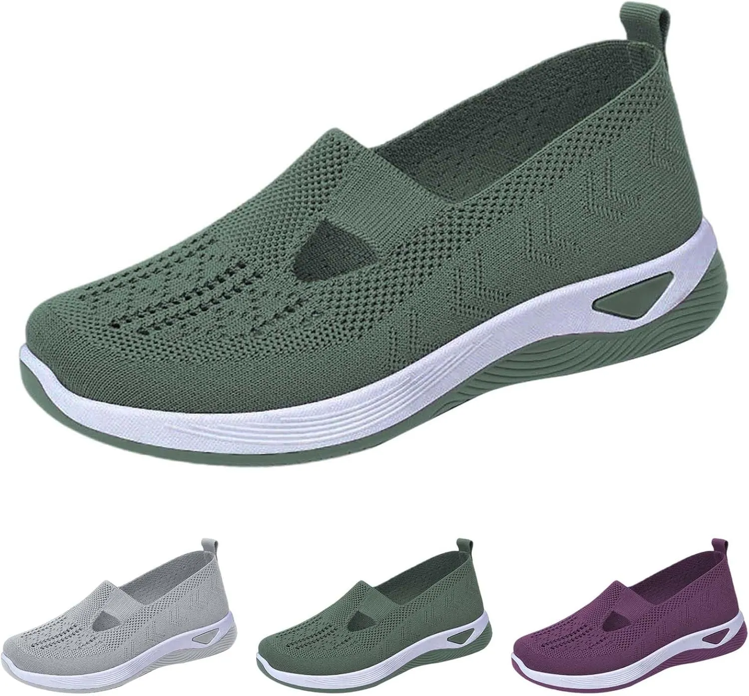 Women's Slip on Sneakers Shoes Woven Orthopedic Non Slip Work Shoes Women Arch Support Business Casual Shoes Dress Sneakers Waterproof Tennis Shoe Loafers Shoe