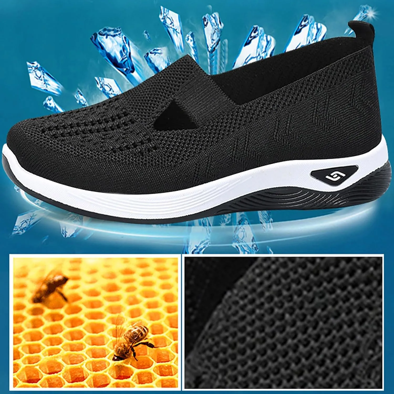 Women's Slip on Sneakers Shoes Woven Orthopedic Non Slip Work Shoes Women Arch Support Business Casual Shoes Dress Sneakers Waterproof Tennis Shoe Loafers Shoe