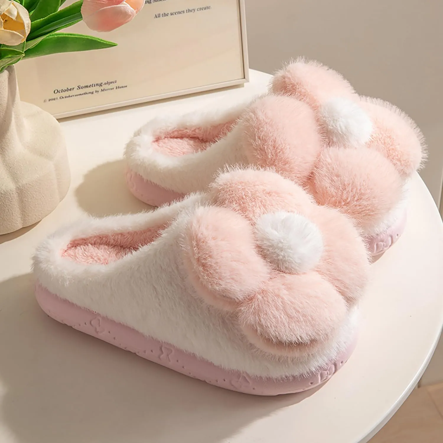 Women's Slippers Flower Cotton Slippers, small flower design, soft cotton cushion warmth, in the cold winter to wake up full of vitality