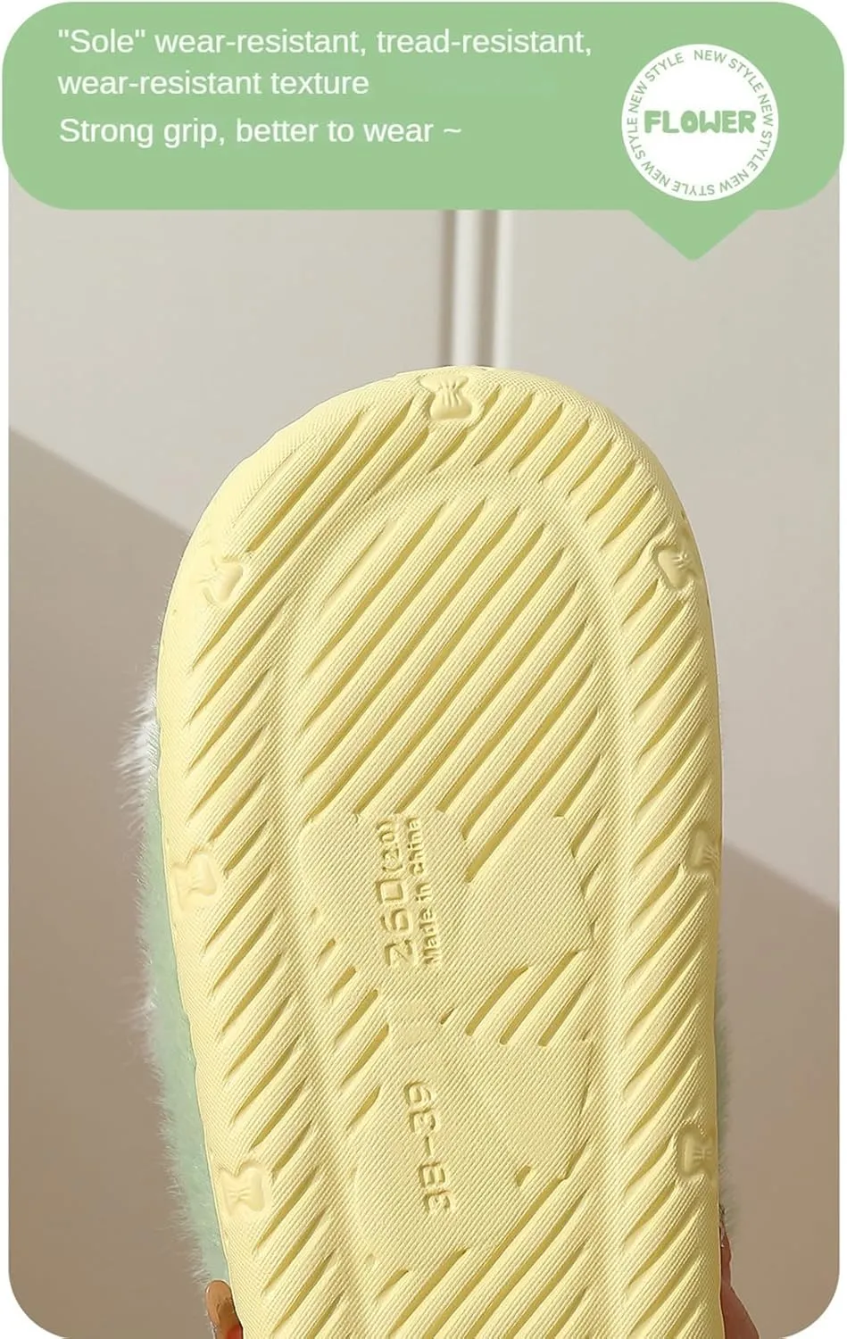 Women's Slippers Flower Cotton Slippers, small flower design, soft cotton cushion warmth, in the cold winter to wake up full of vitality
