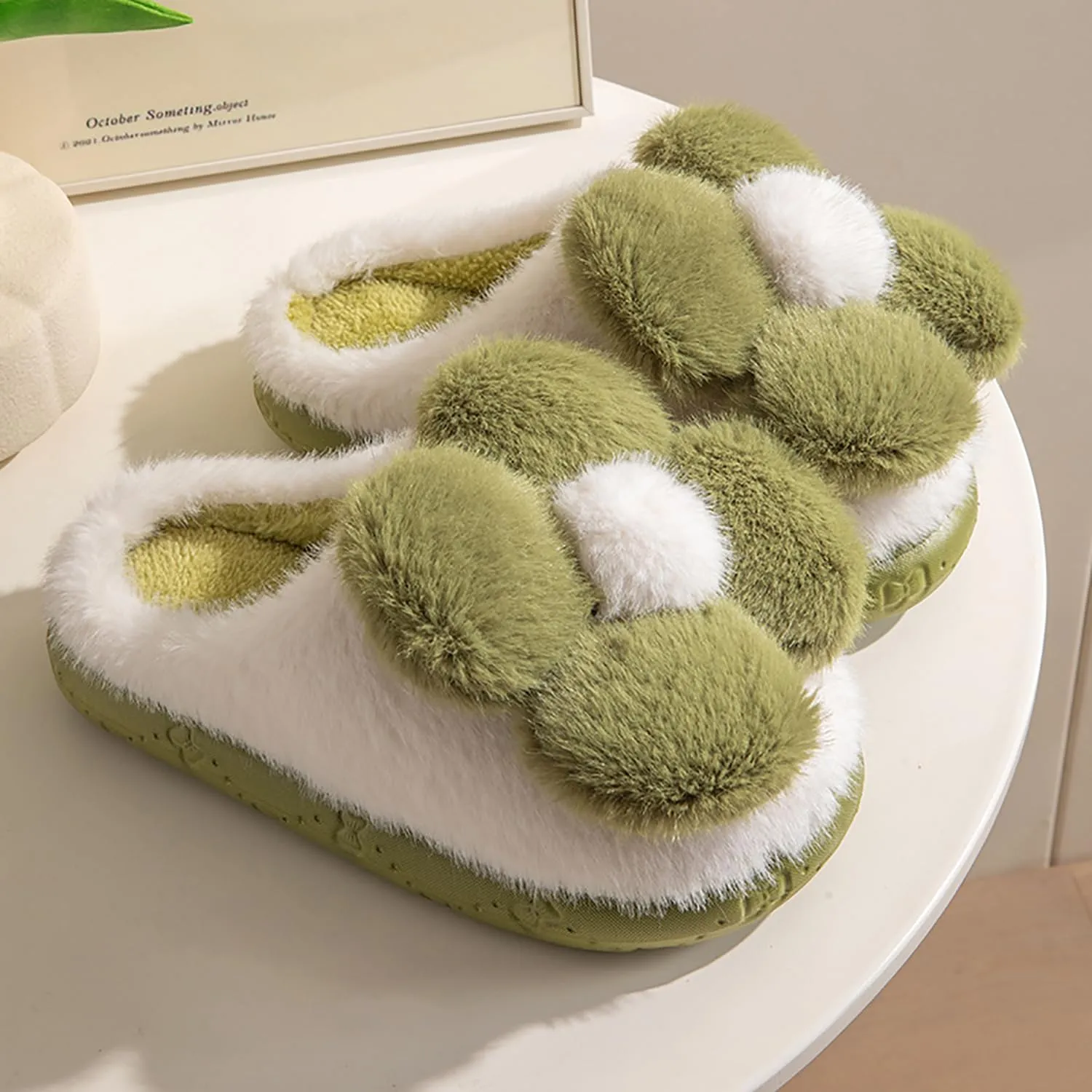 Women's Slippers Flower Cotton Slippers, small flower design, soft cotton cushion warmth, in the cold winter to wake up full of vitality
