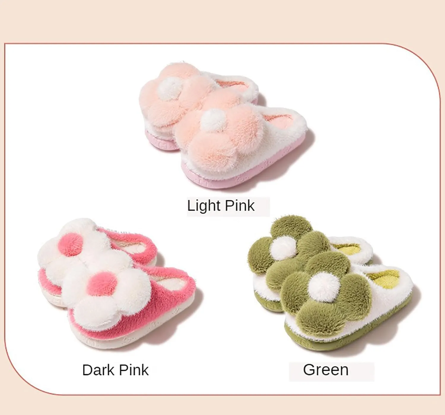 Women's Slippers Flower Cotton Slippers, small flower design, soft cotton cushion warmth, in the cold winter to wake up full of vitality