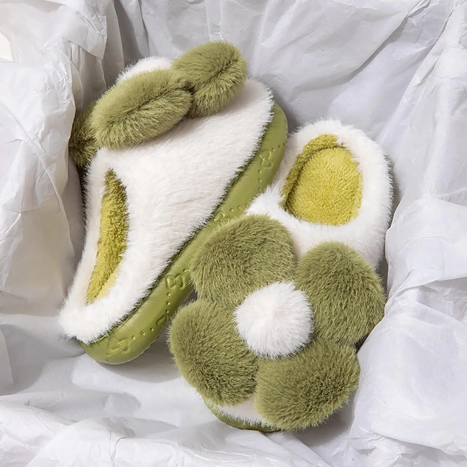 Women's Slippers Flower Cotton Slippers, small flower design, soft cotton cushion warmth, in the cold winter to wake up full of vitality