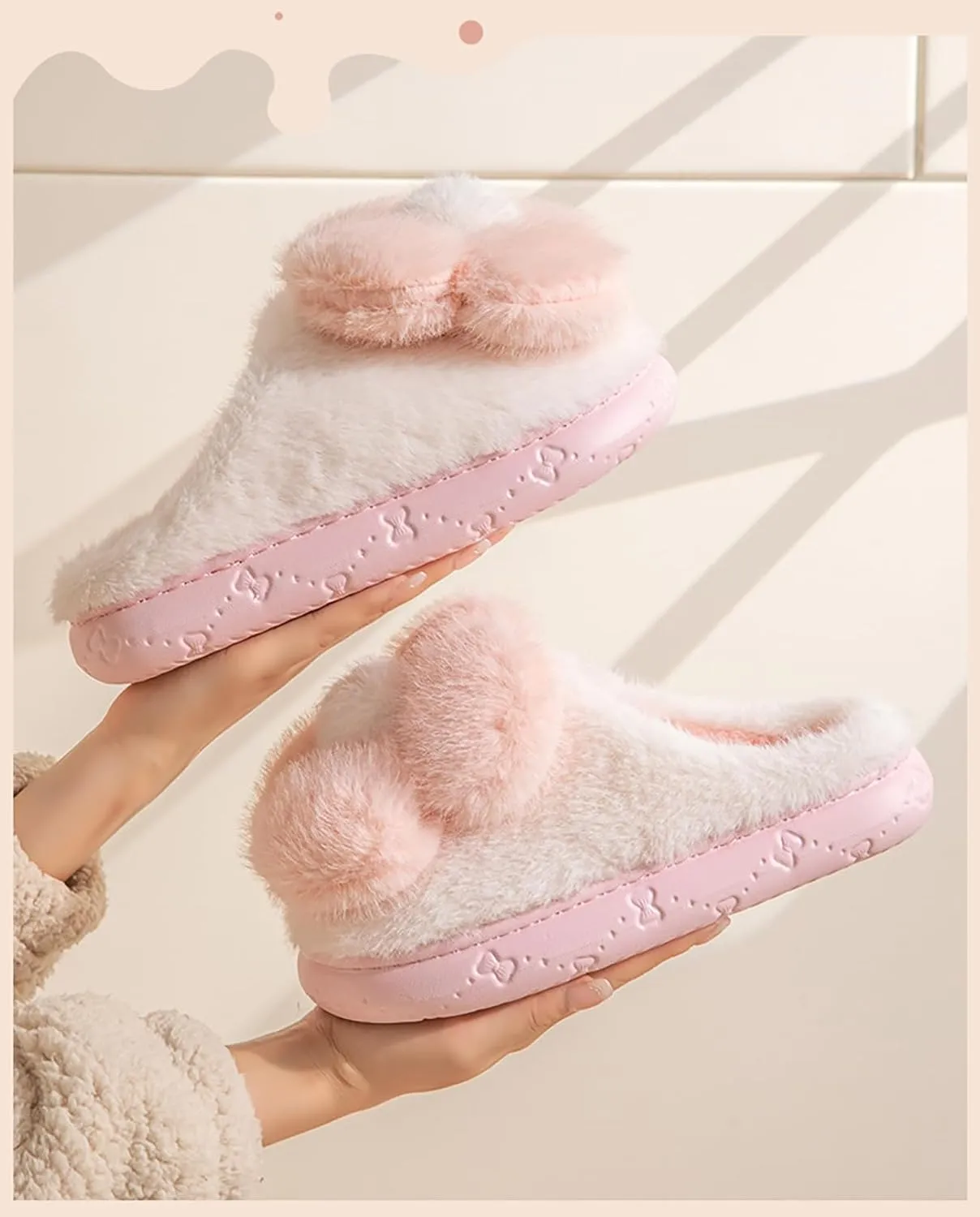 Women's Slippers Flower Cotton Slippers, small flower design, soft cotton cushion warmth, in the cold winter to wake up full of vitality