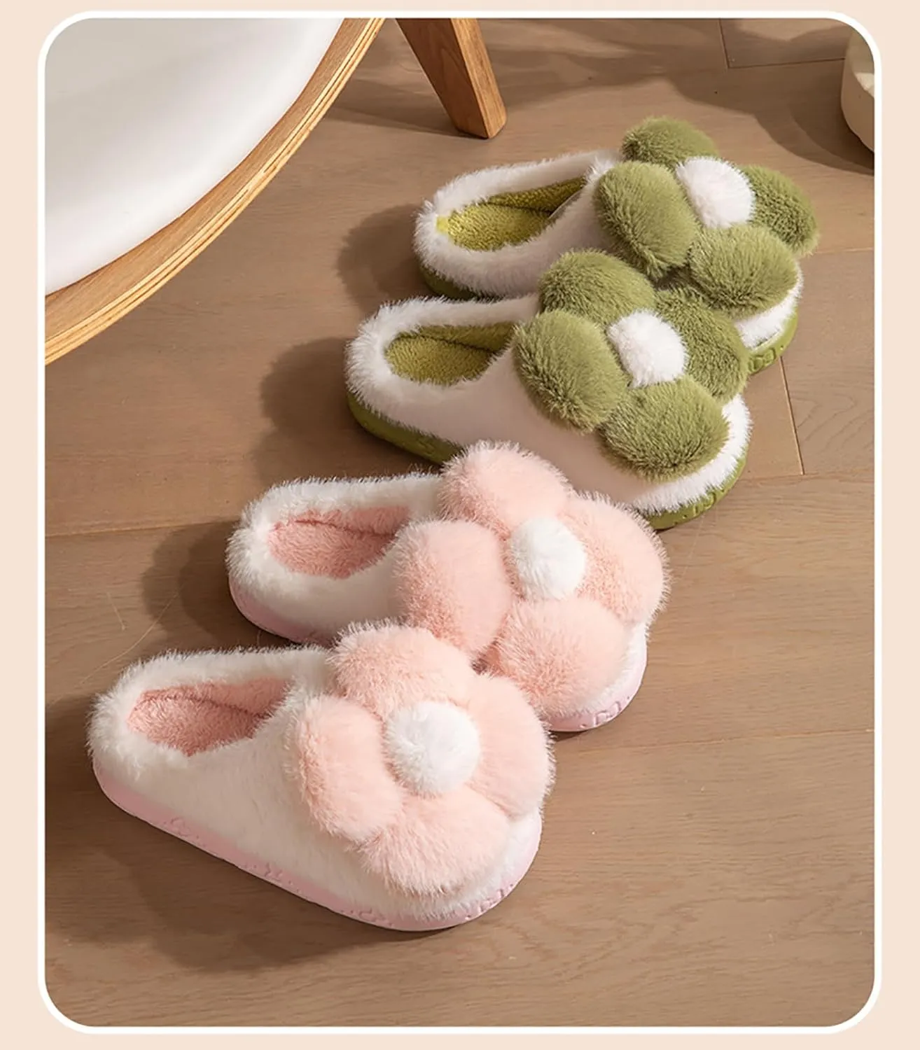 Women's Slippers Flower Cotton Slippers, small flower design, soft cotton cushion warmth, in the cold winter to wake up full of vitality
