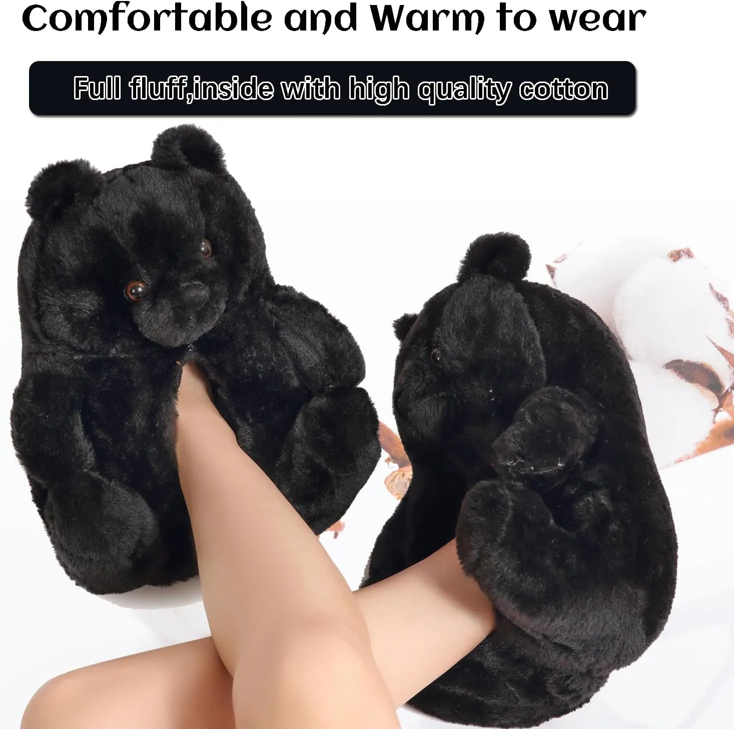 Women's Teddy Bear Slippers Mom Gift Slippers Cozy Women Fuzzy Indoor House Shoes Fun Costume for Adults Cute Animal Slides for Women Her Birthday Valentine's Gift Ideas