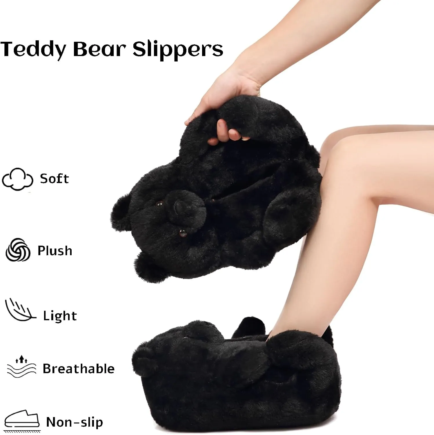 Women's Teddy Bear Slippers Mom Gift Slippers Cozy Women Fuzzy Indoor House Shoes Fun Costume for Adults Cute Animal Slides for Women Her Birthday Valentine's Gift Ideas