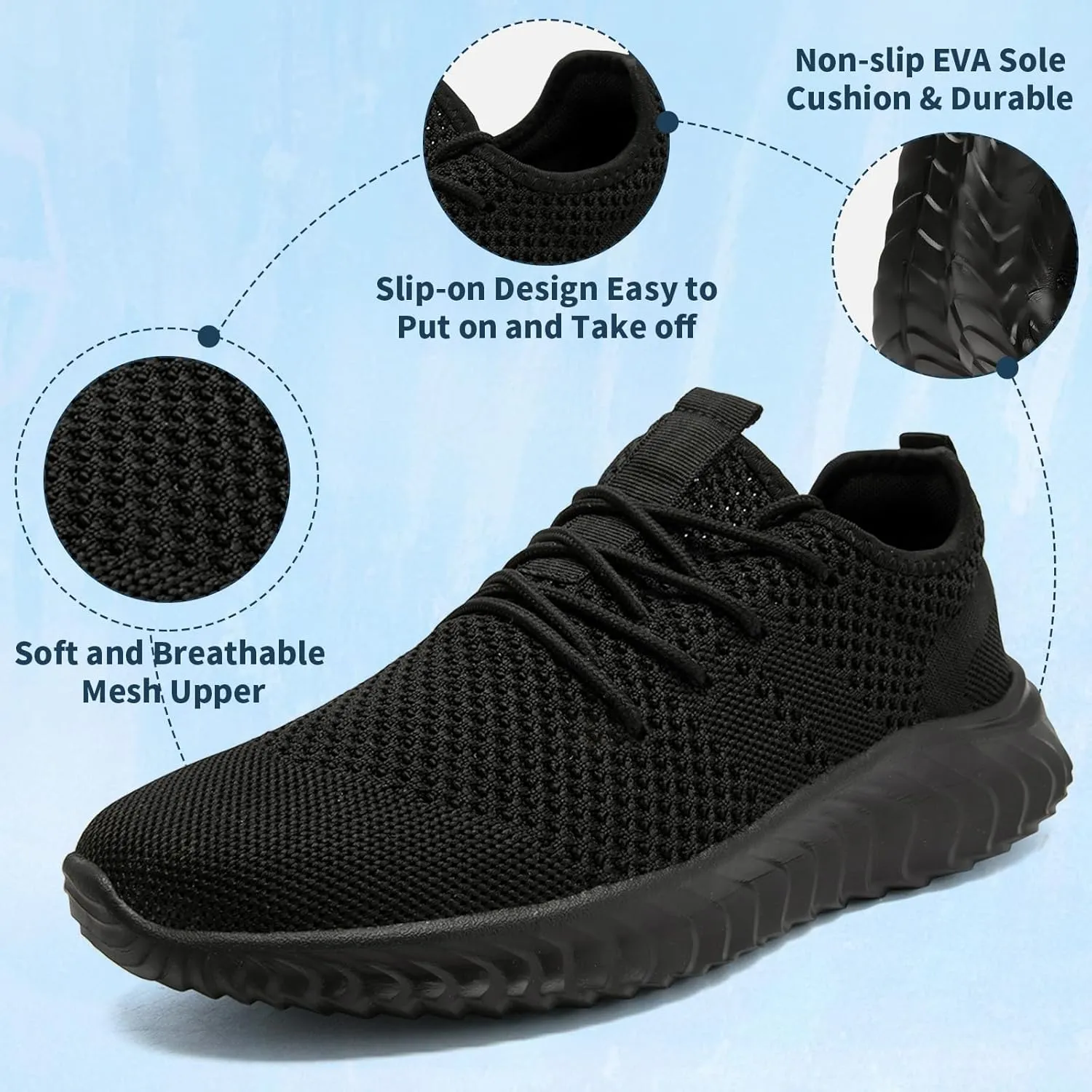 Womens Tennis Shoes Running Shoes - Gym Sneakers Shoes Walking Workout Shoes Non Slip Walking Athletic Slip On Lightweight Breathable Shoes