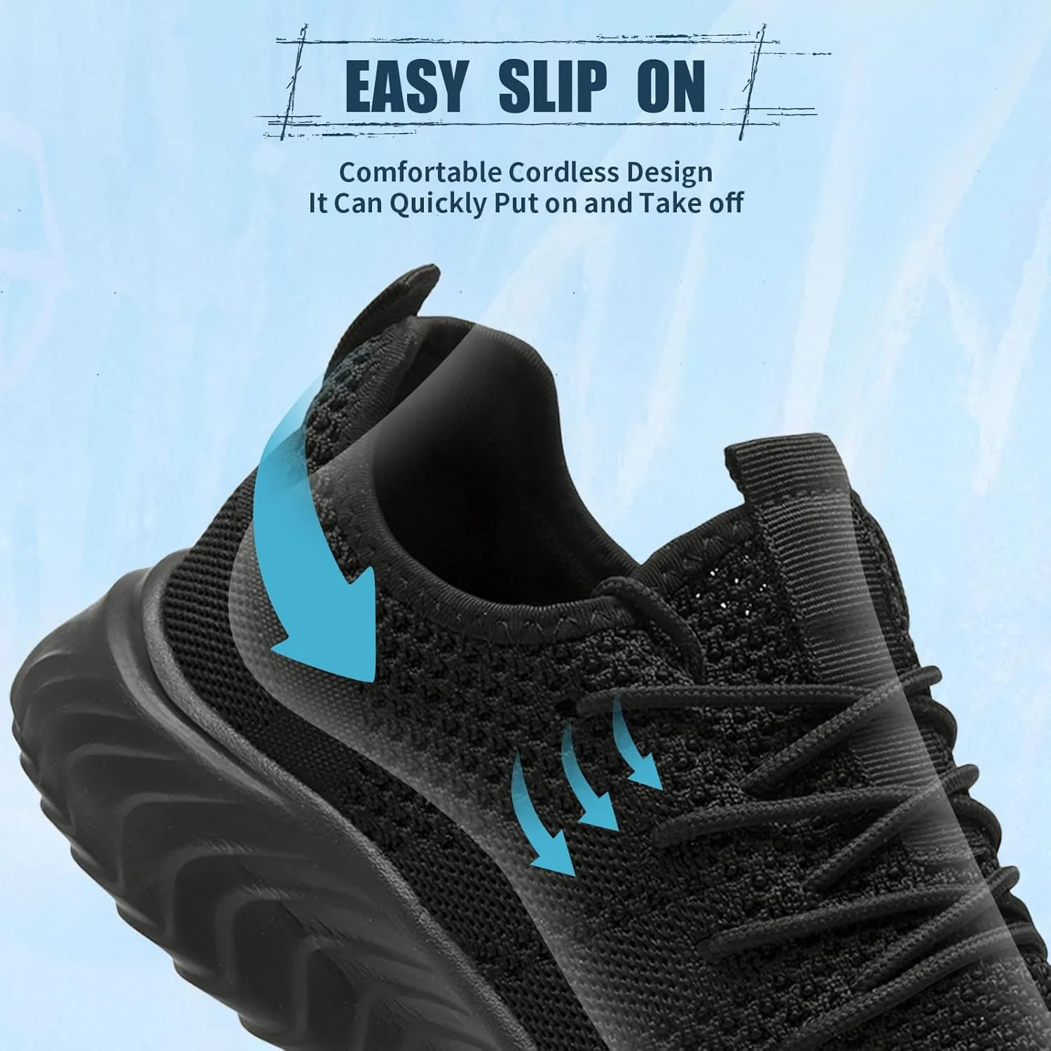 Womens Tennis Shoes Running Shoes - Gym Sneakers Shoes Walking Workout Shoes Non Slip Walking Athletic Slip On Lightweight Breathable Shoes