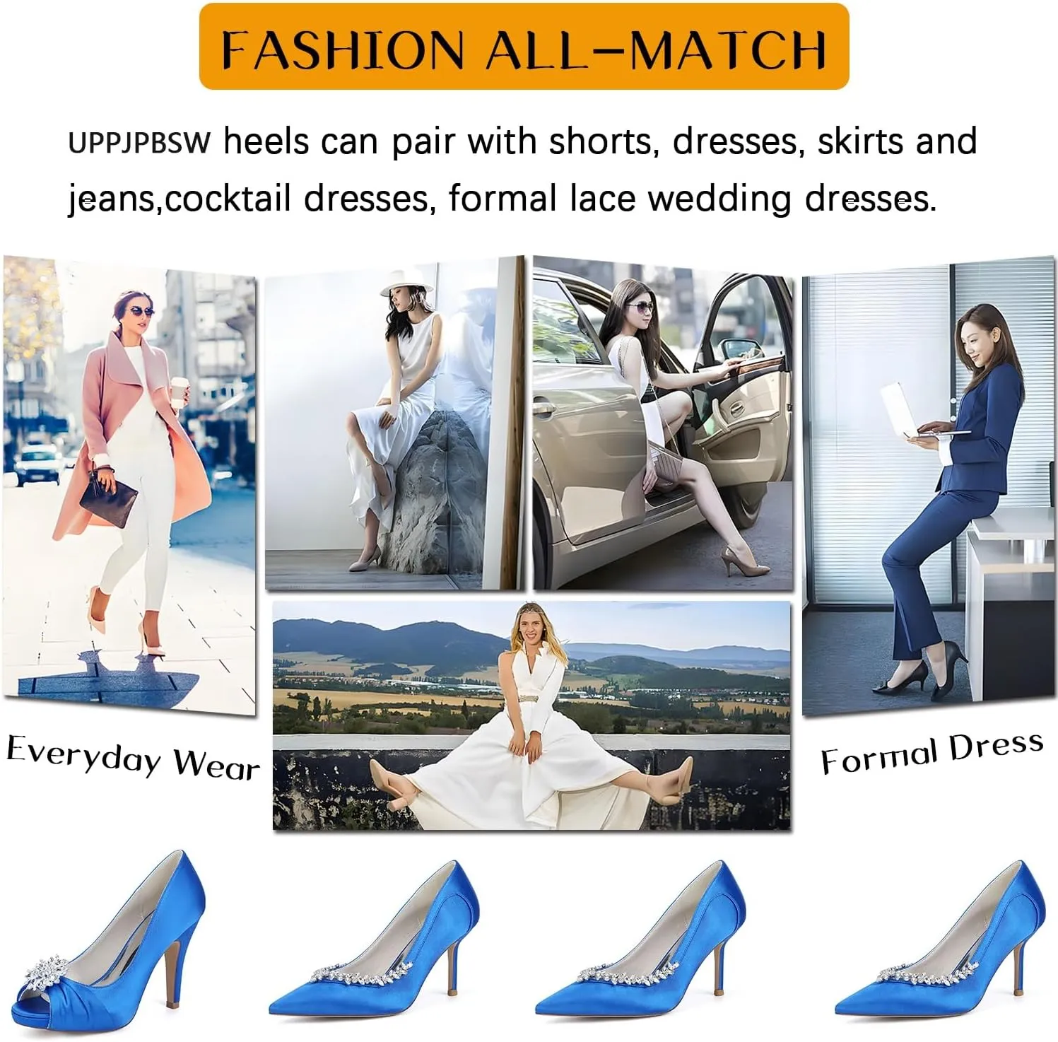 Womens Wedding Shoes Heels for Women - Kitten Heels Peep Toe Rhinestone Lace Low Heels Dress Shoes for Women 2.36 Inch Wedding Shoes Heels for Prom Bridal Champagne