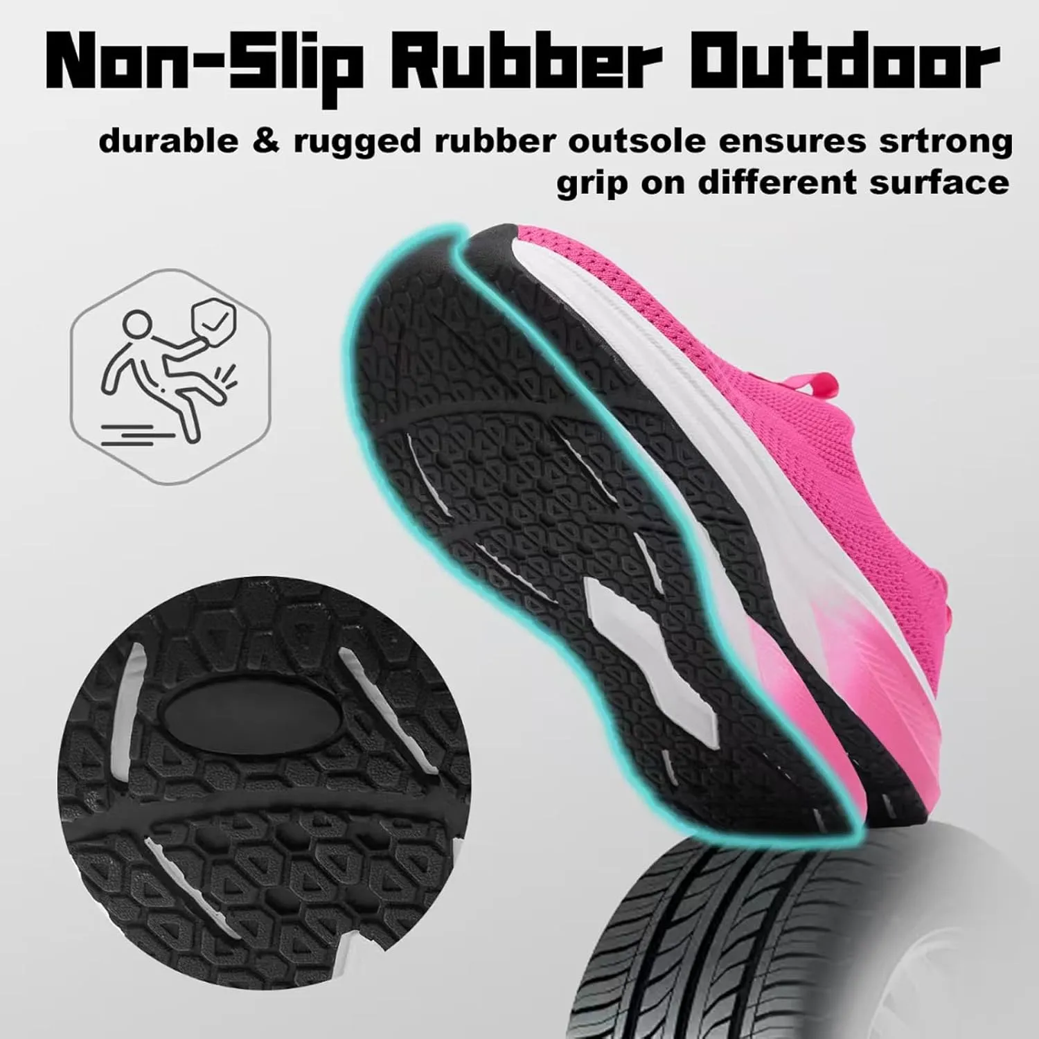 Women's Wide Non-Slip Walking Shoes Lightweight Breathable Sock Sneakers Casual Athletic Tennis Shoes Comfortable Slip On Shoes