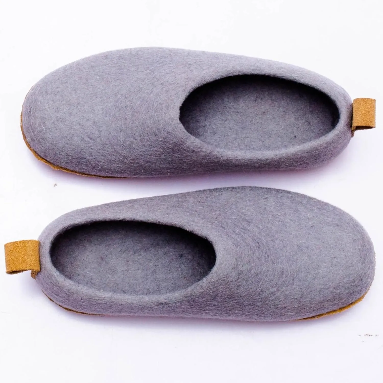 Wool Indoor Slippers - Natural Organic Wool, Genuine Leather Sole, Handmade in Nepal - Cozy, Warm, Soft, Unisex Non-Slip House Shoes for Men & Women - Perfect for Winter Comfort